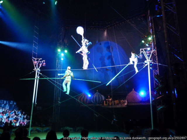 High - wire act at Moscow State Circus cc-by-sa/2.0 - © sylvia duckworth - geograph.org.uk/p/2502897